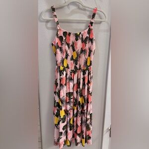 Flowy tropical pineapple dress